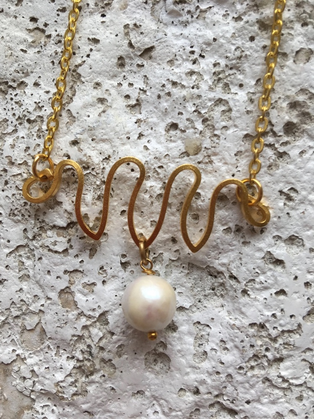 Pearl Drop Gold Necklace